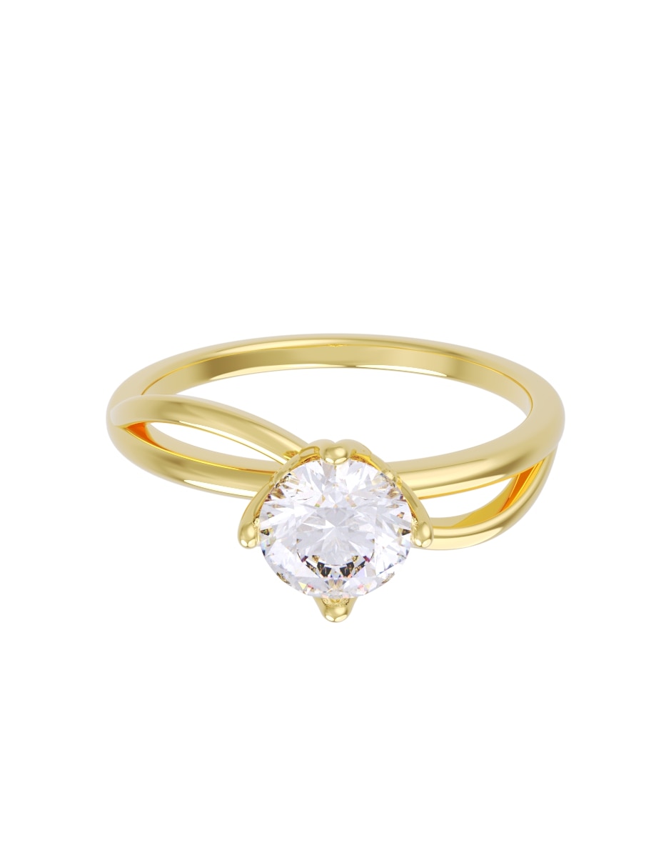 Anillo de compromiso de 14 k zirconia
