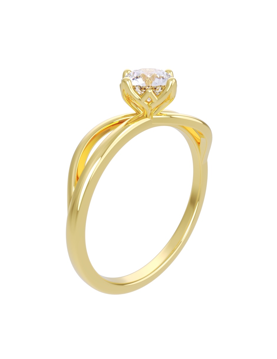Anillo de compromiso de 14 k zirconia 3