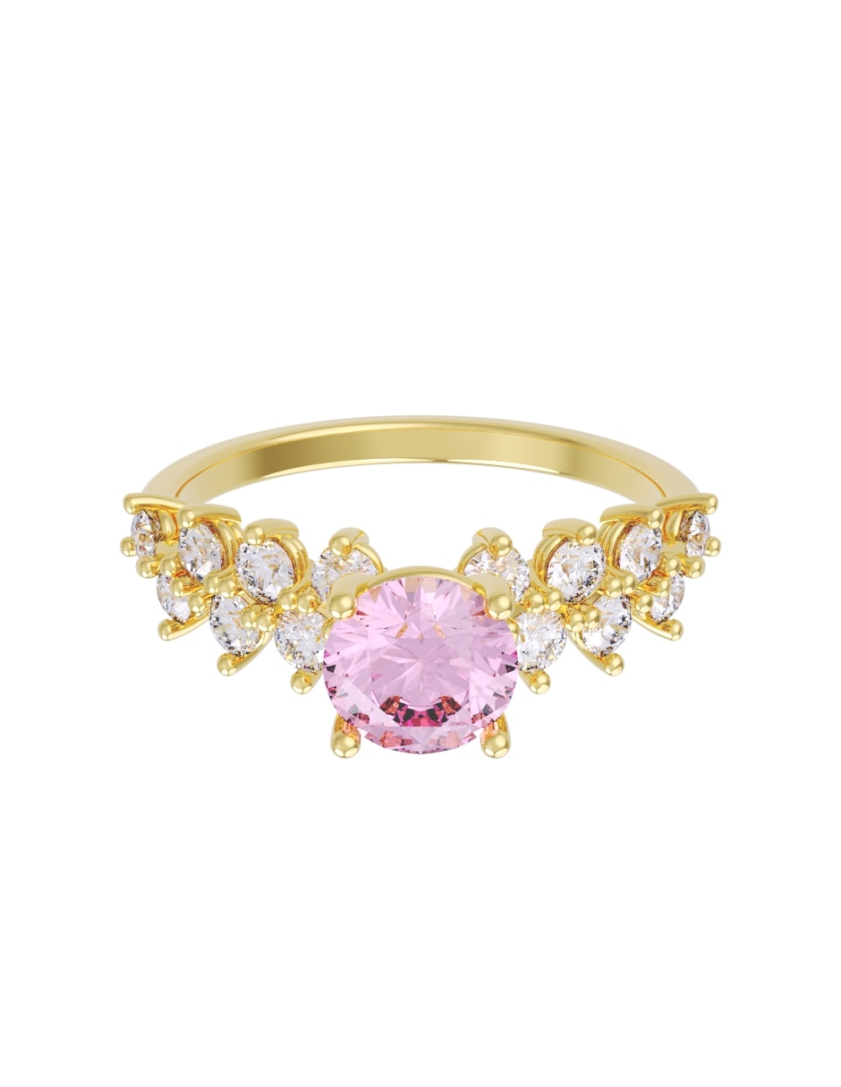 Anillo de compromiso de 14 k zirconia