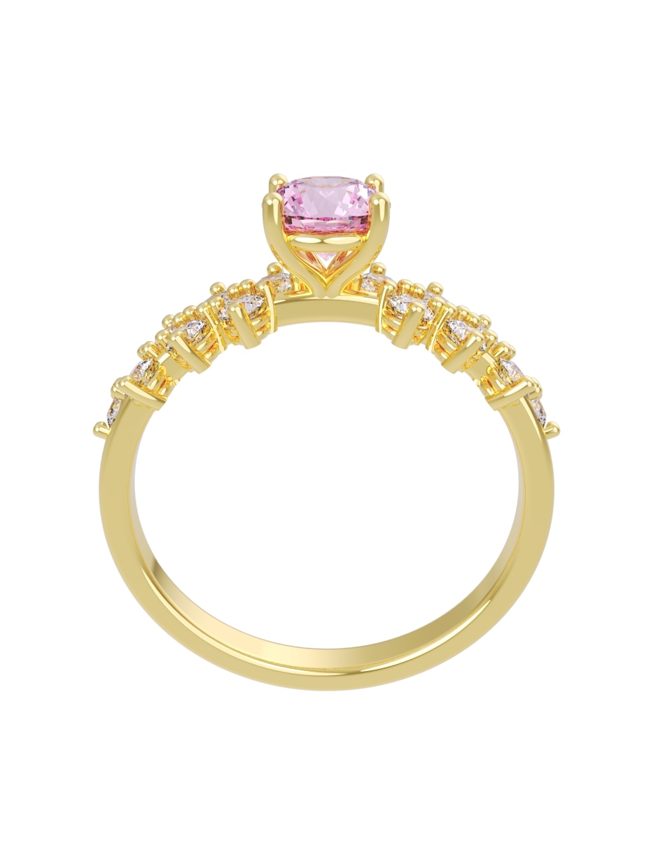 Anillo de compromiso de 14 k zirconia 4