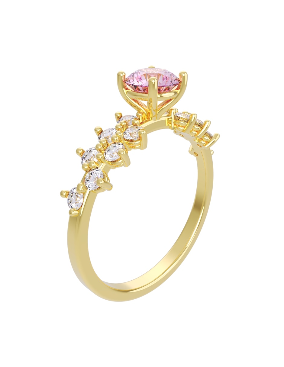 Anillo de compromiso de 14 k zirconia 3
