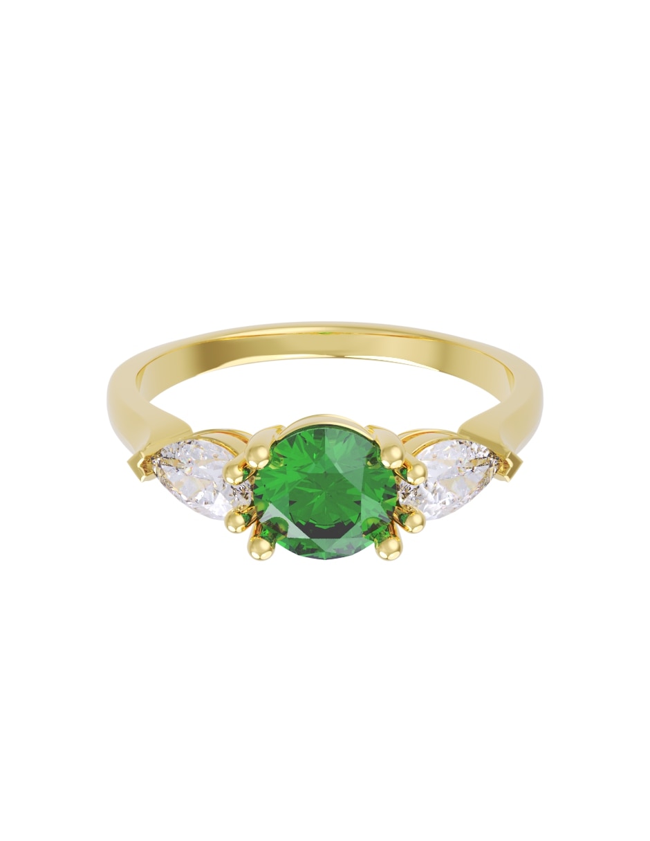 Anillo de compromiso de 14 k eternidad zirconia
