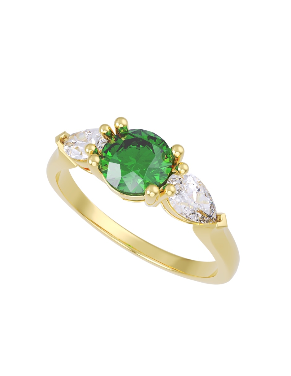Anillo de compromiso de 14 k eternidad zirconia 2