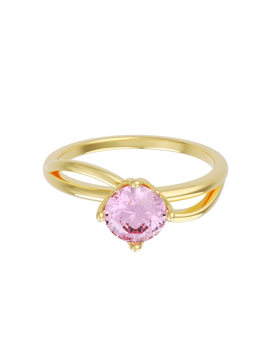 Anillo de compromiso de 14 k zirconia