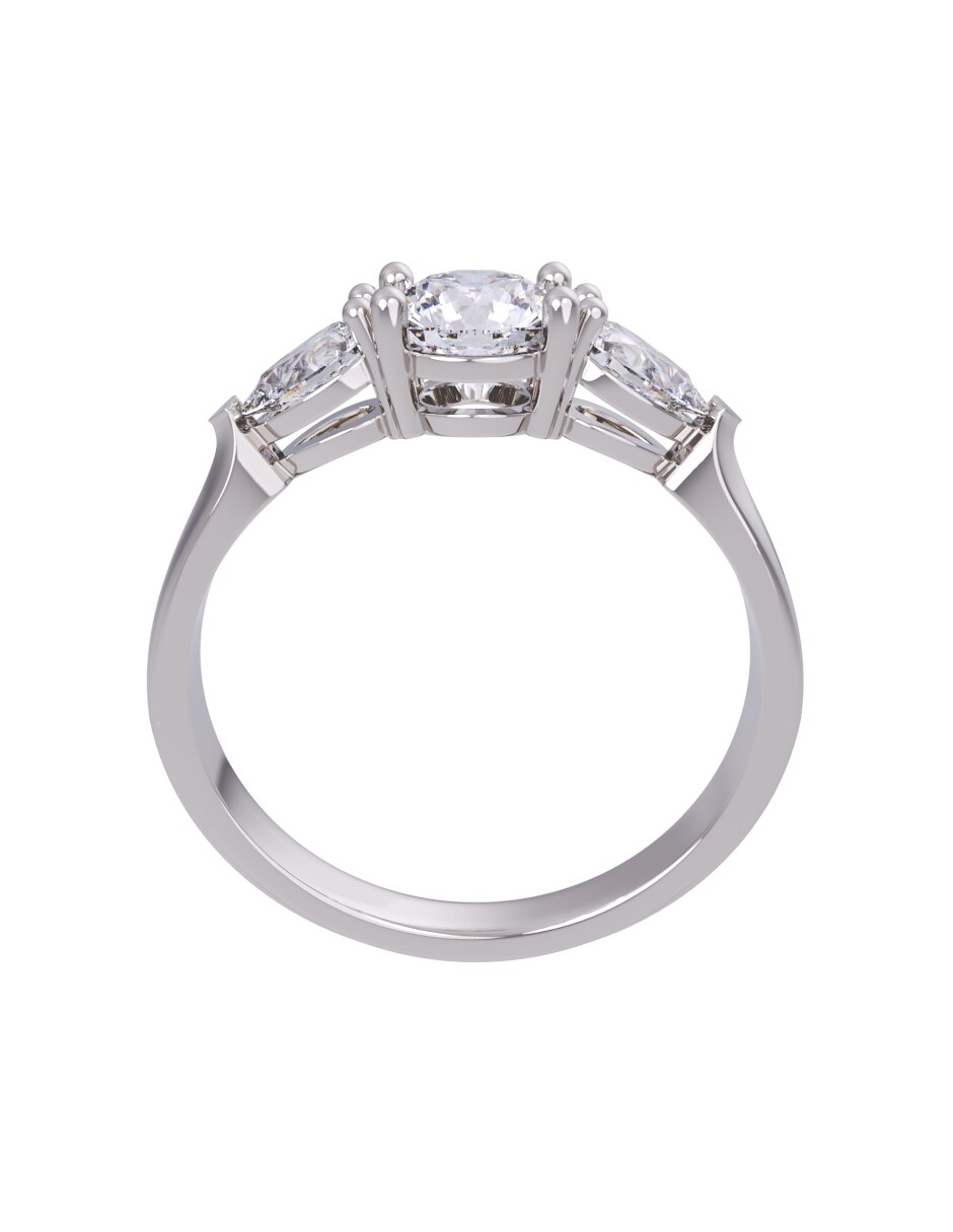 Anillo de compromiso de oro 14 k Eternidad 2