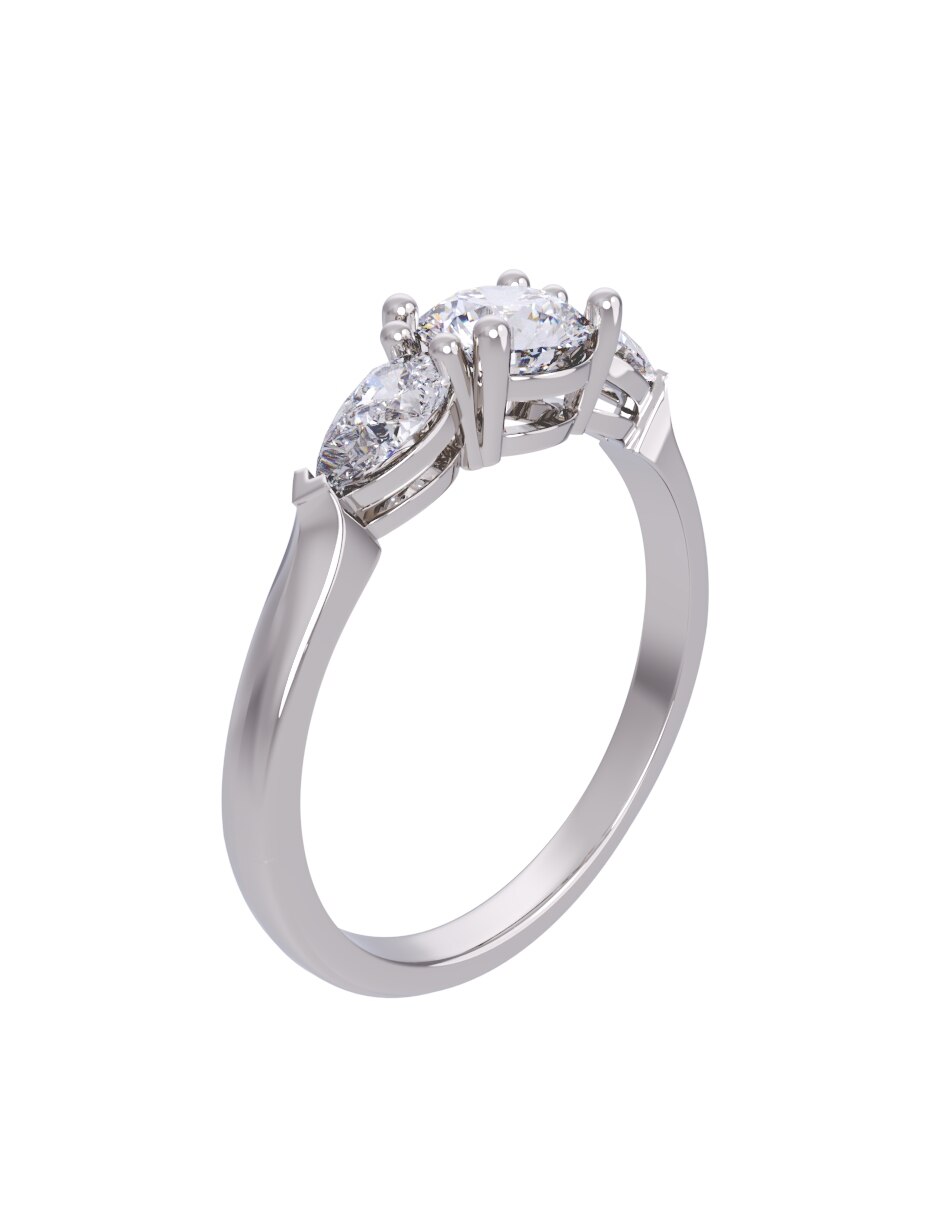 Anillo de compromiso de oro 14 k Eternidad 3