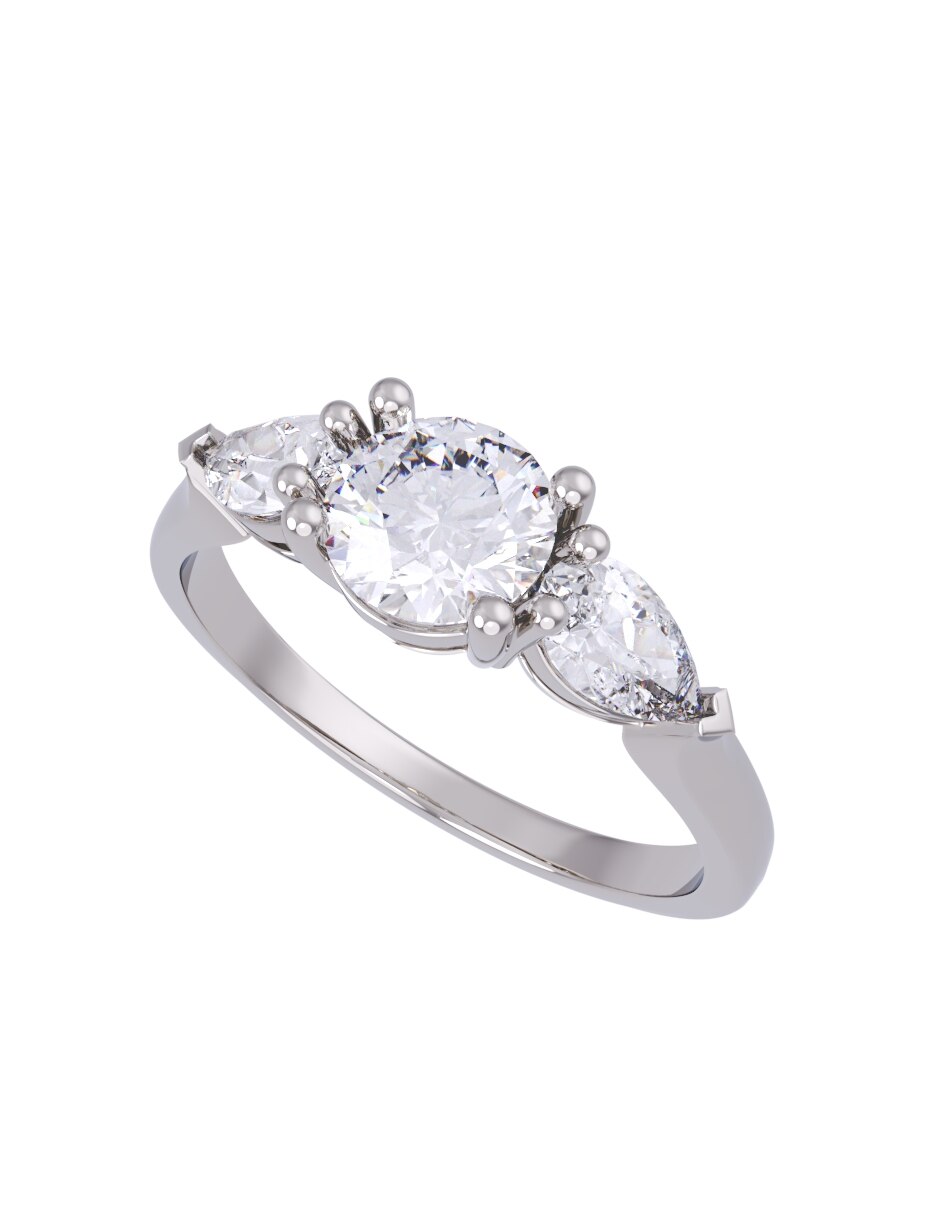 Anillo de compromiso de oro 14 k Eternidad 4