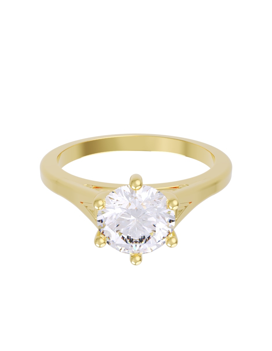 Anillo de compromiso de 14 k zirconia