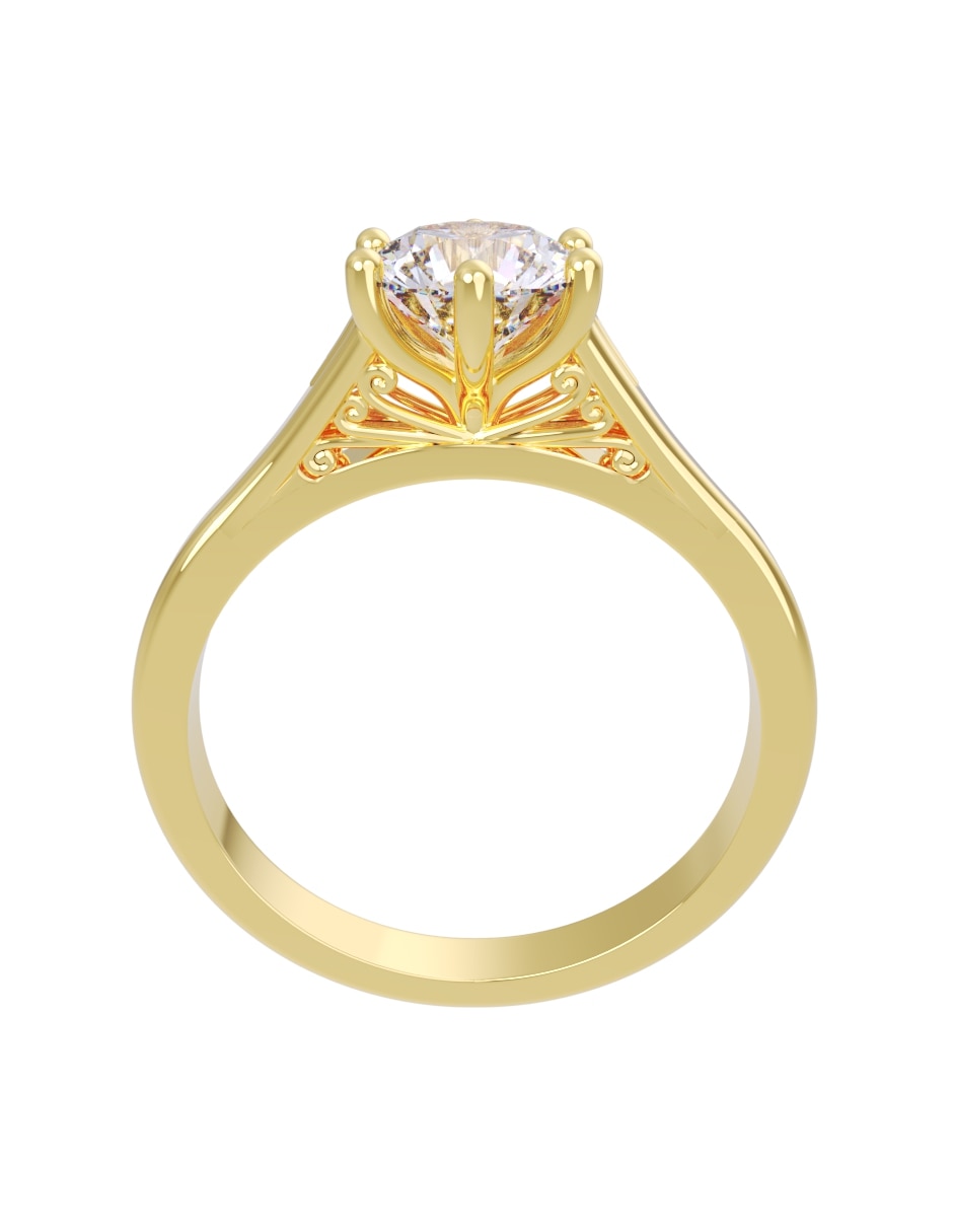 Anillo de compromiso de 14 k eternidad zirconia 4