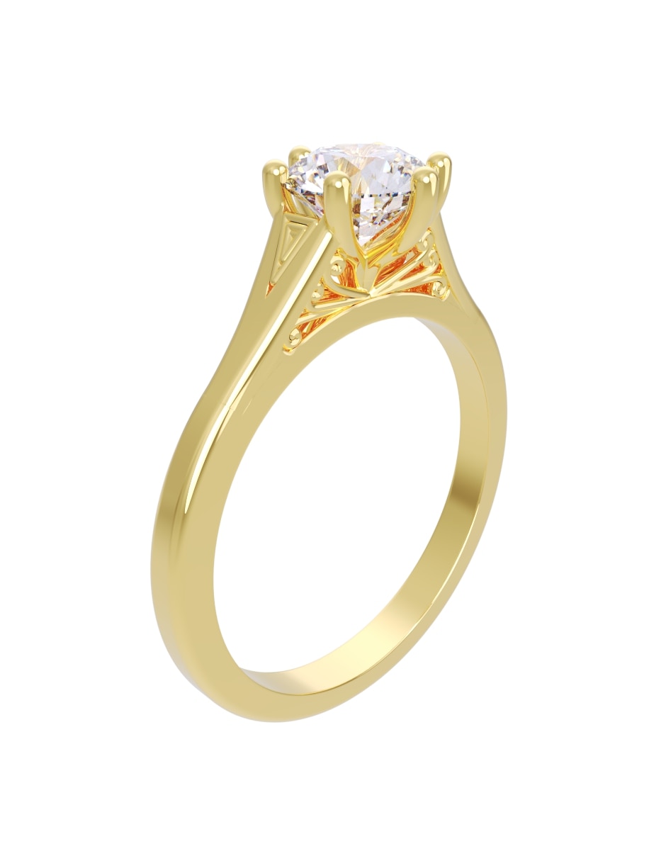Anillo de compromiso de 14 k eternidad zirconia 3