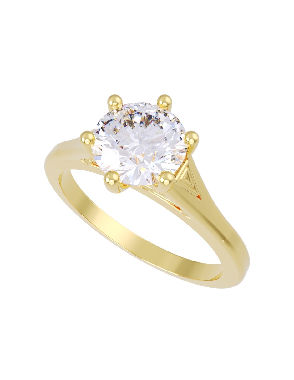 Anillo de compromiso de 14 k eternidad zirconia 2