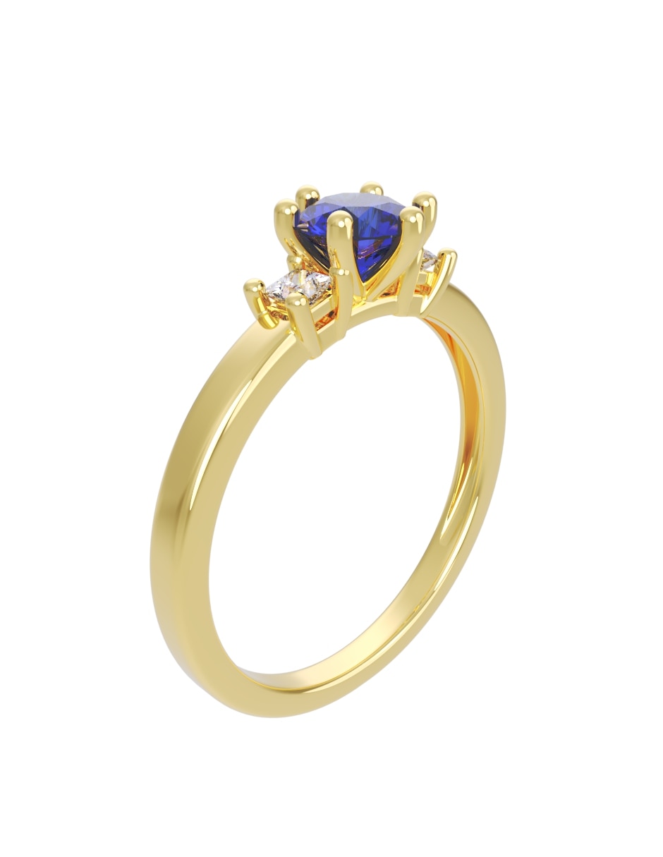 Anillo de compromiso de 14 k zirconia 3