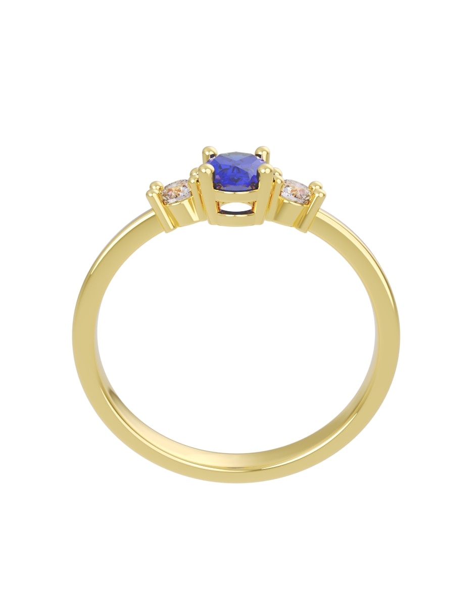 Anillo de compromiso de 14 k zirconia 4