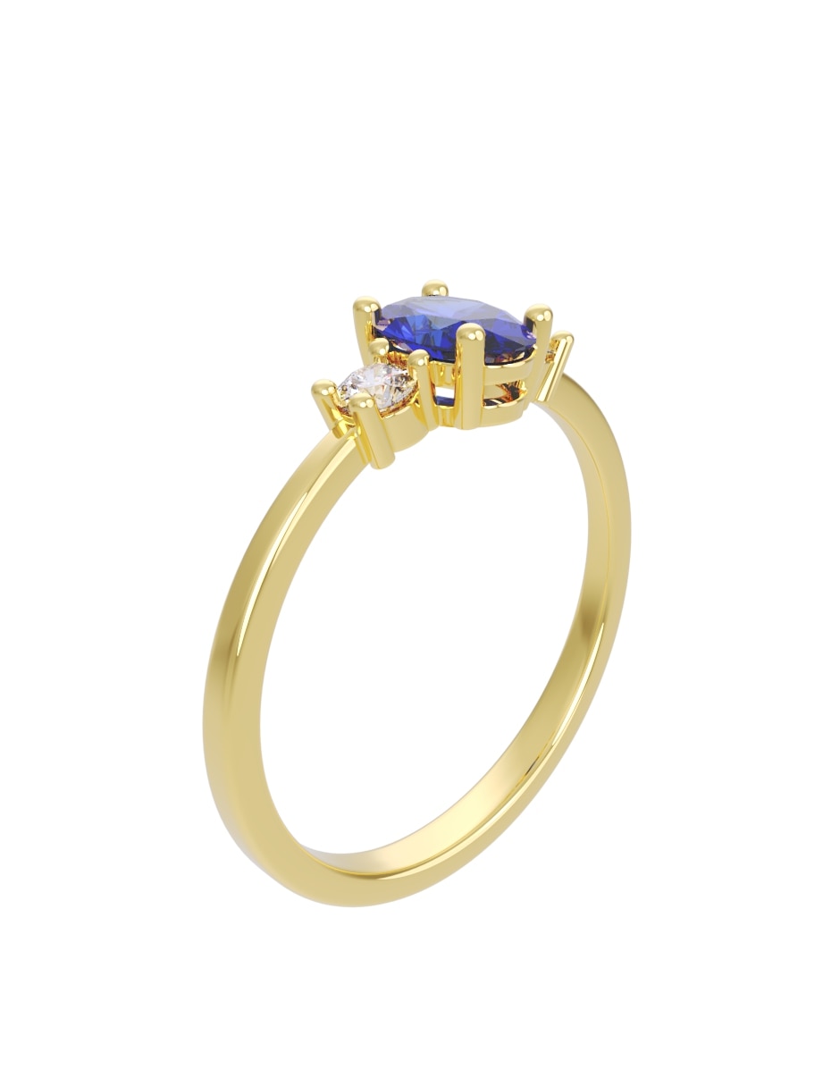 Anillo de compromiso de 14 k zirconia 3