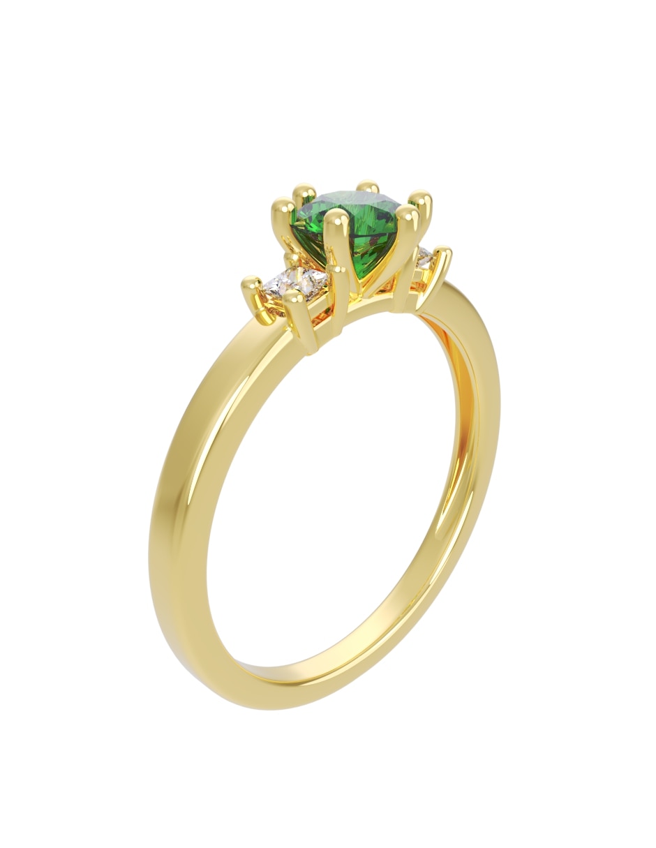Anillo de compromiso de 14 k zirconia 3
