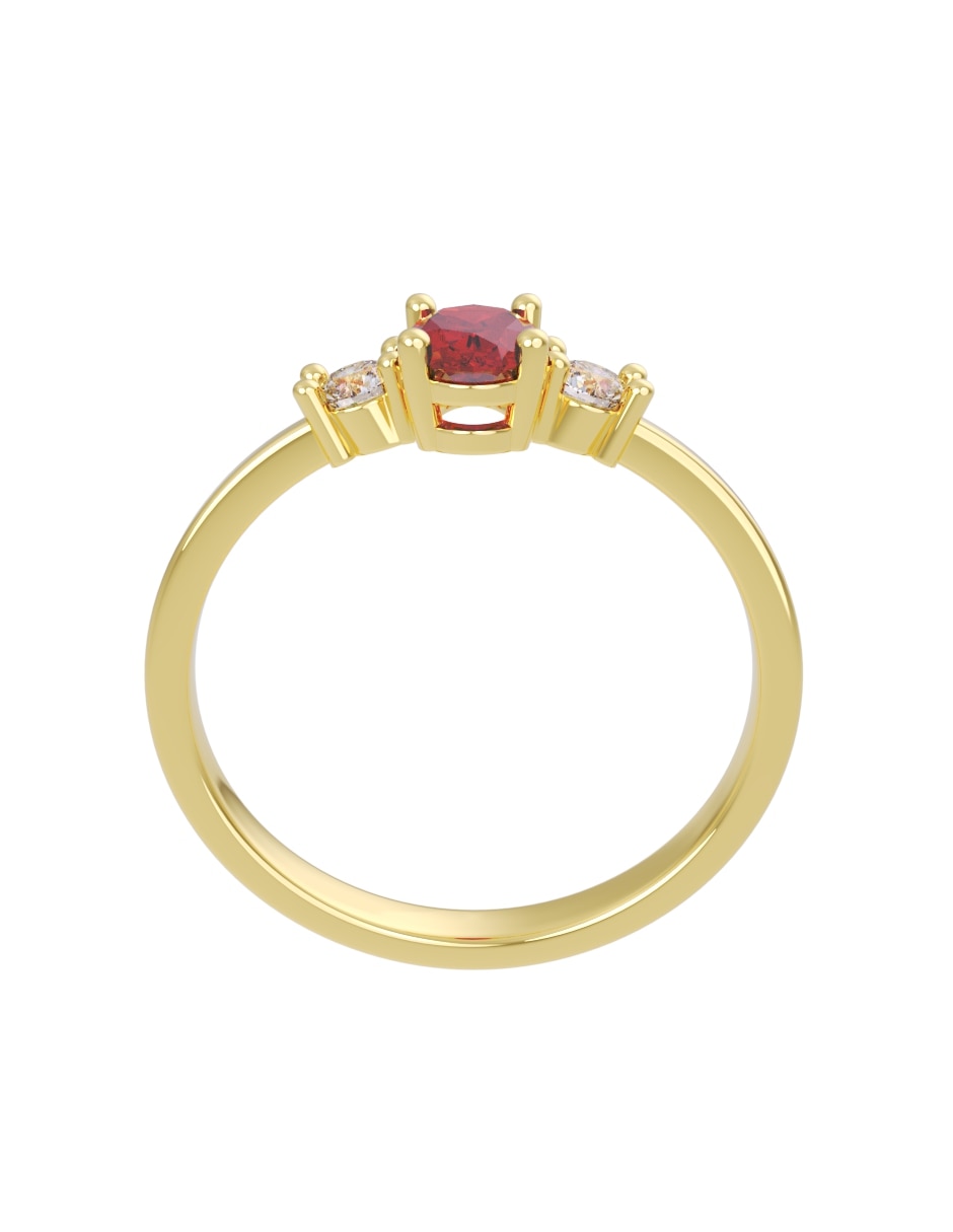 Anillo de compromiso de 14 k zirconia 4