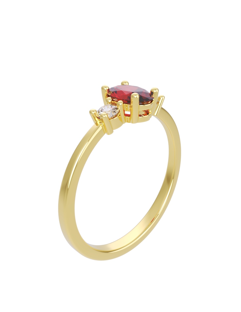Anillo de compromiso de 14 k zirconia 3