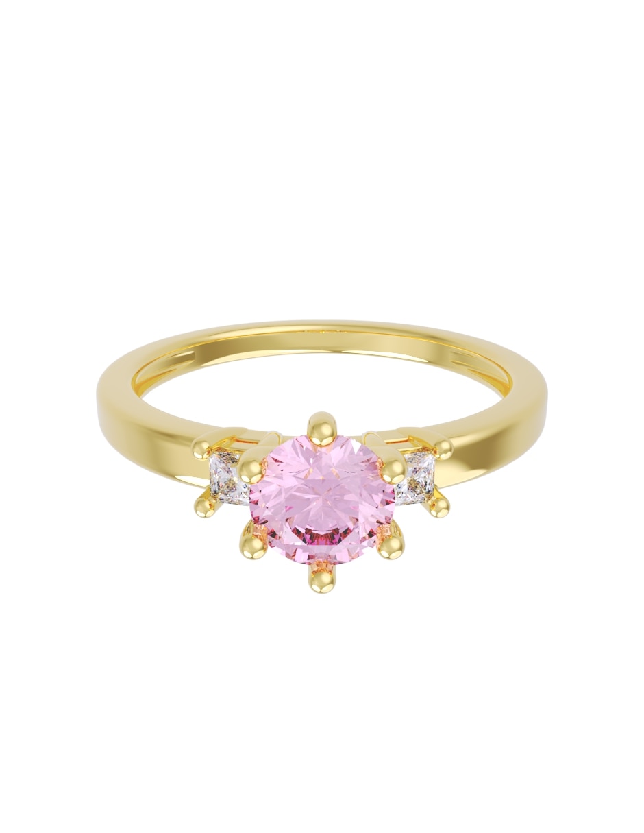Anillo de compromiso de oro 14 K Eternidad zirconia Anillo de compromiso de oro 14 K Eternidad zirconia