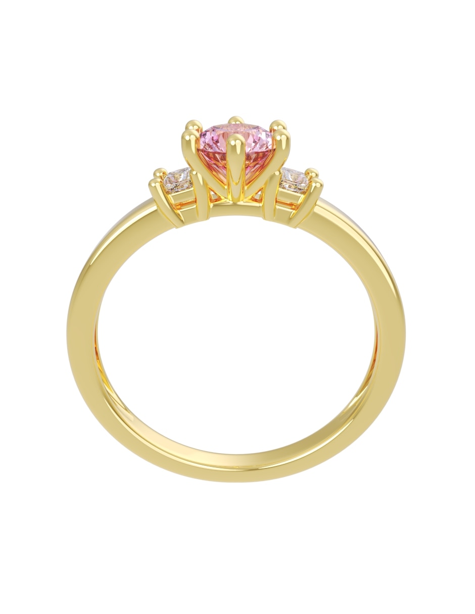 Anillo de compromiso de oro 14 K Eternidad zirconia 4