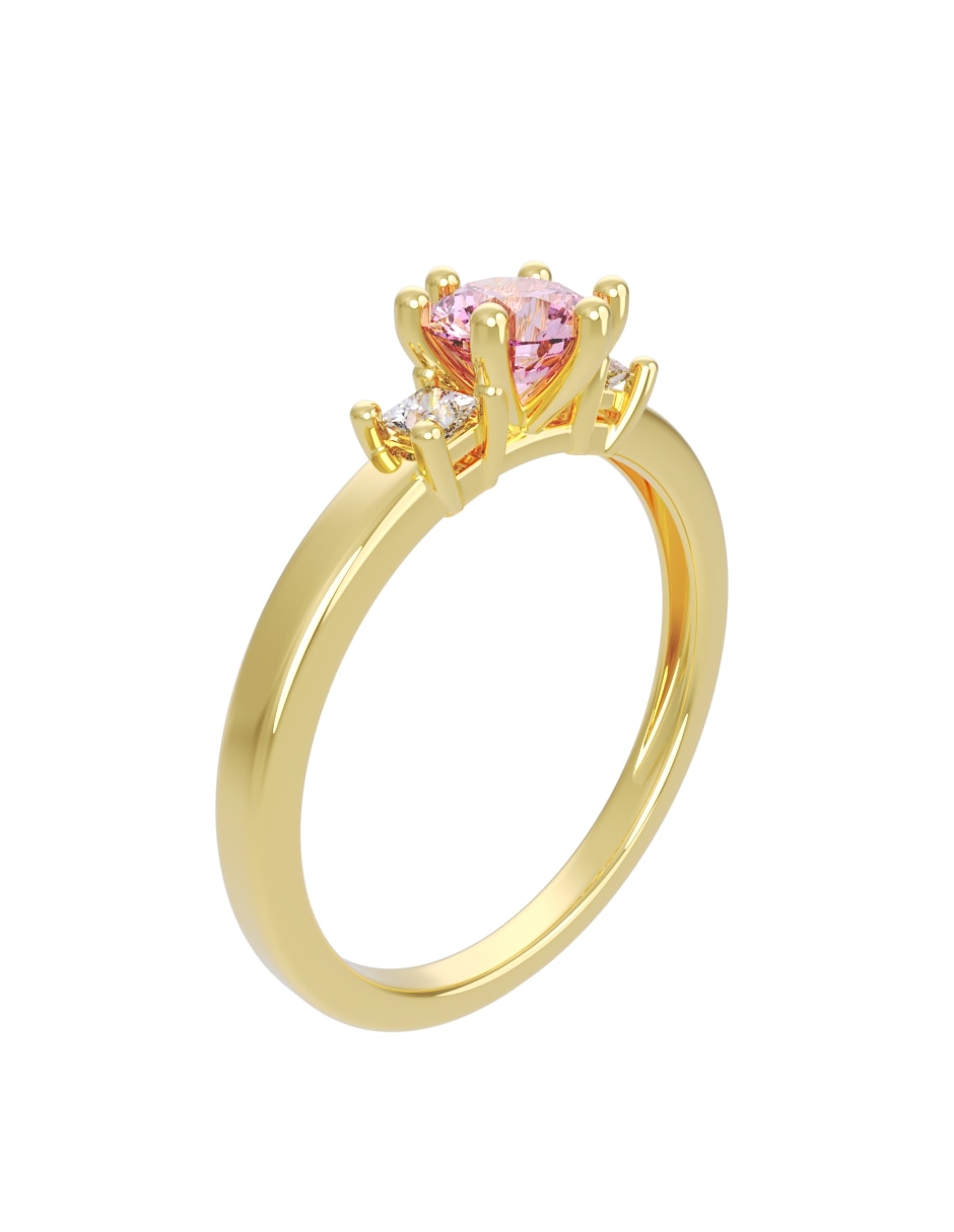 Anillo de compromiso de oro 14 K Eternidad zirconia 3