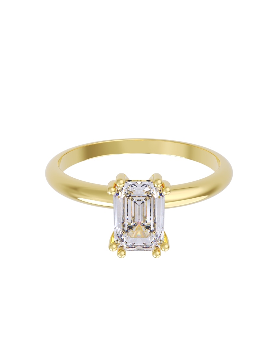 Anillo de compromiso de 14 k zirconia