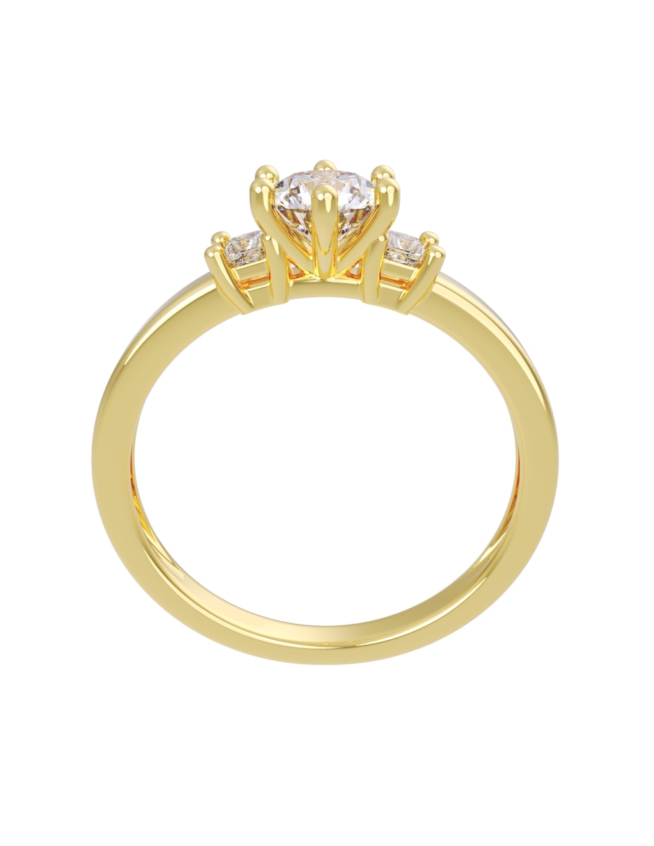 Anillo de compromiso de 14 k zirconia 4