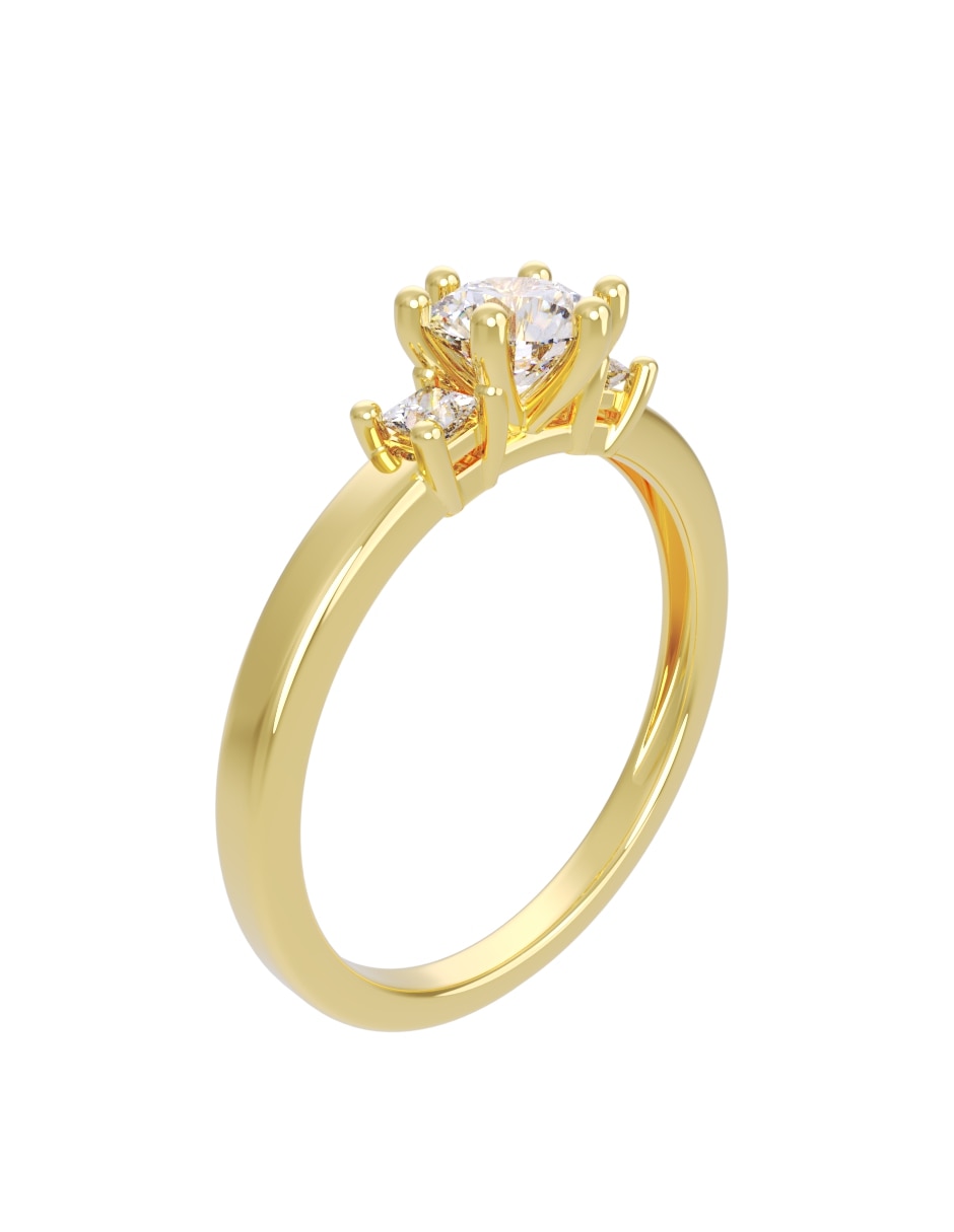 Anillo de compromiso de 14 k zirconia 3