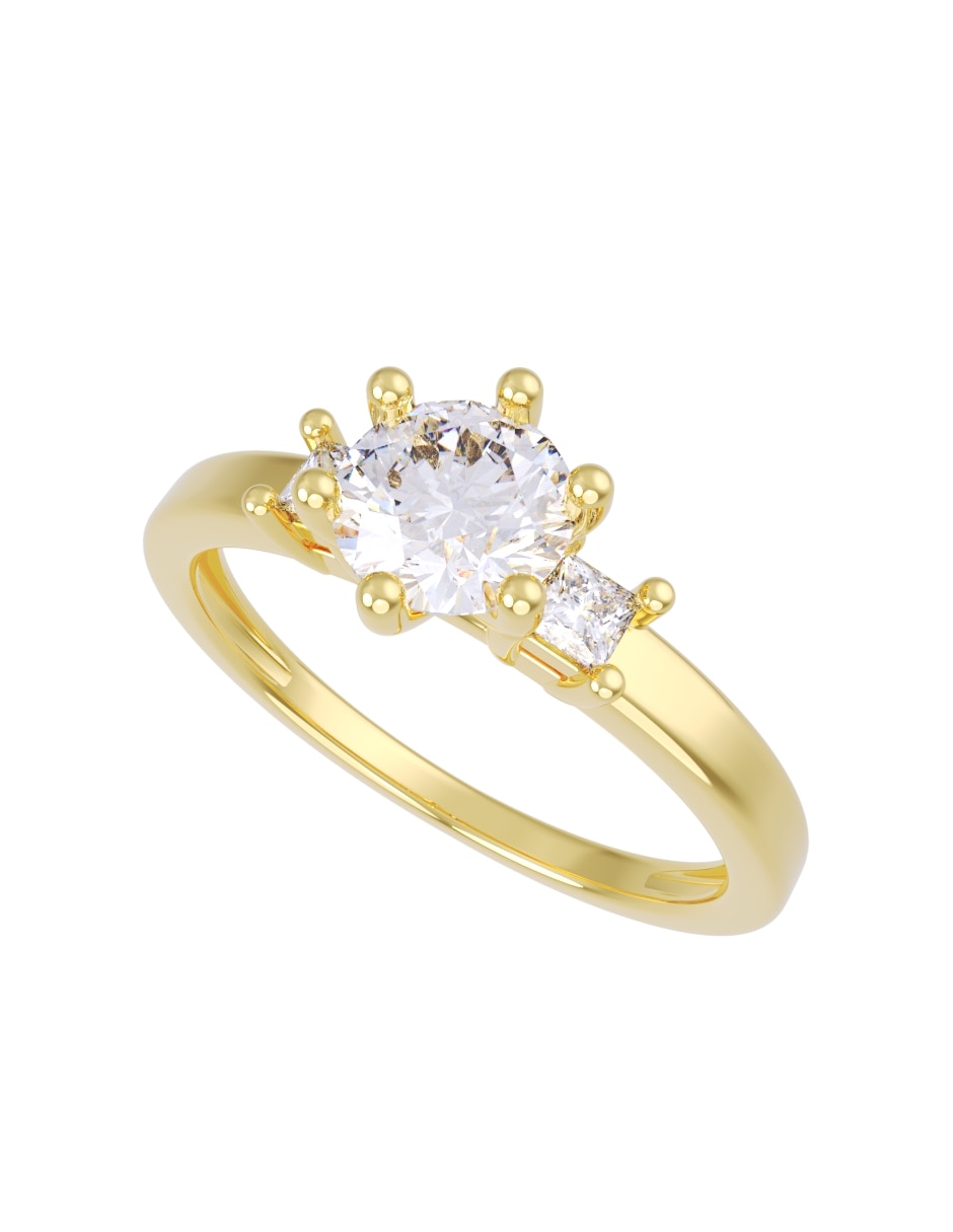 Anillo de compromiso de 14 k zirconia 2