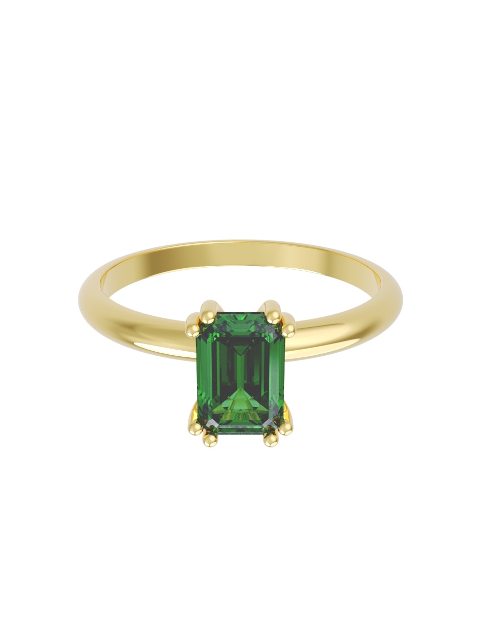 Anillo de compromiso de 14 k zirconia