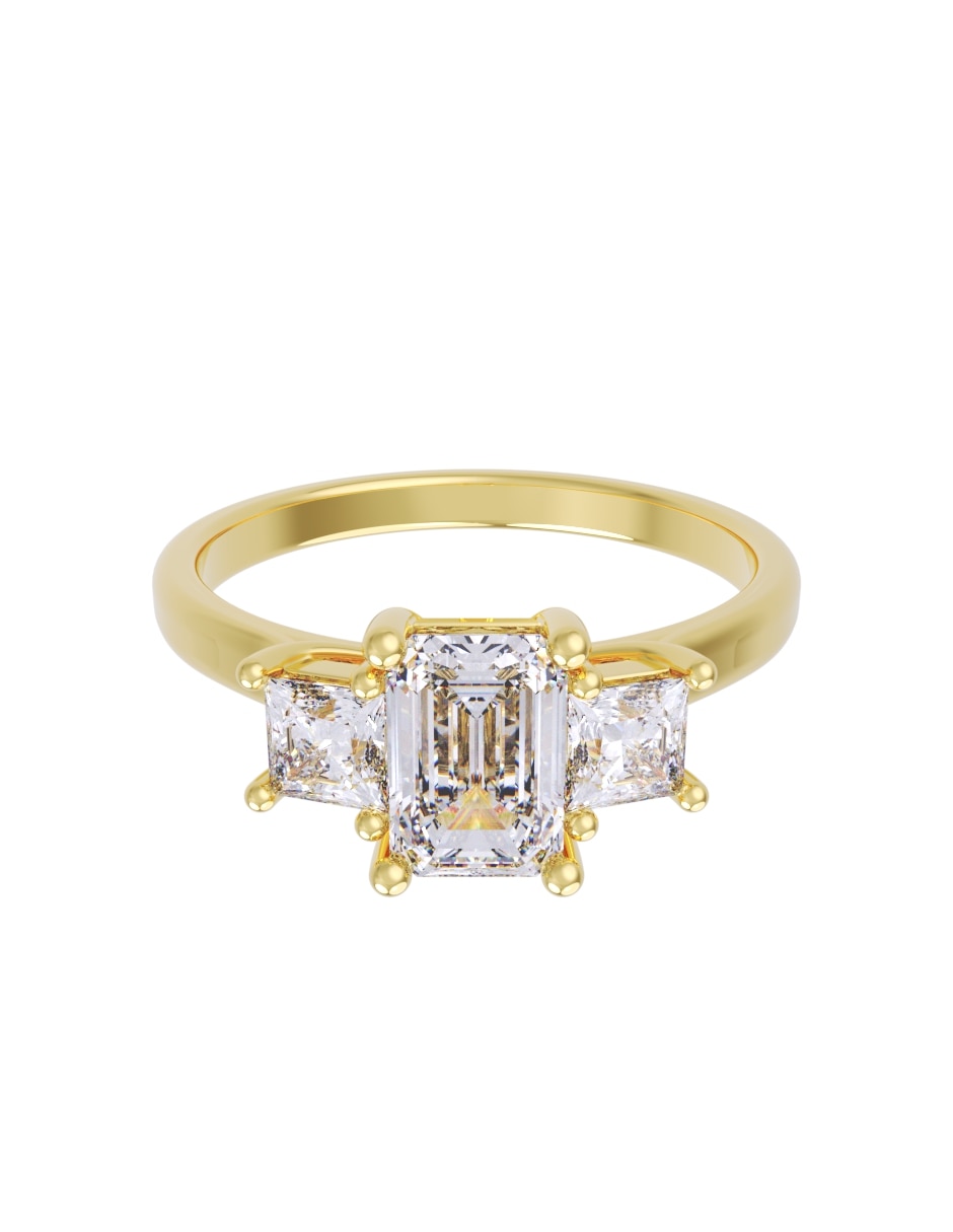 Anillo de compromiso de 14 k zirconia