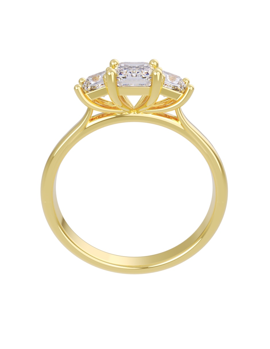 Anillo de compromiso de 14 k zirconia 4