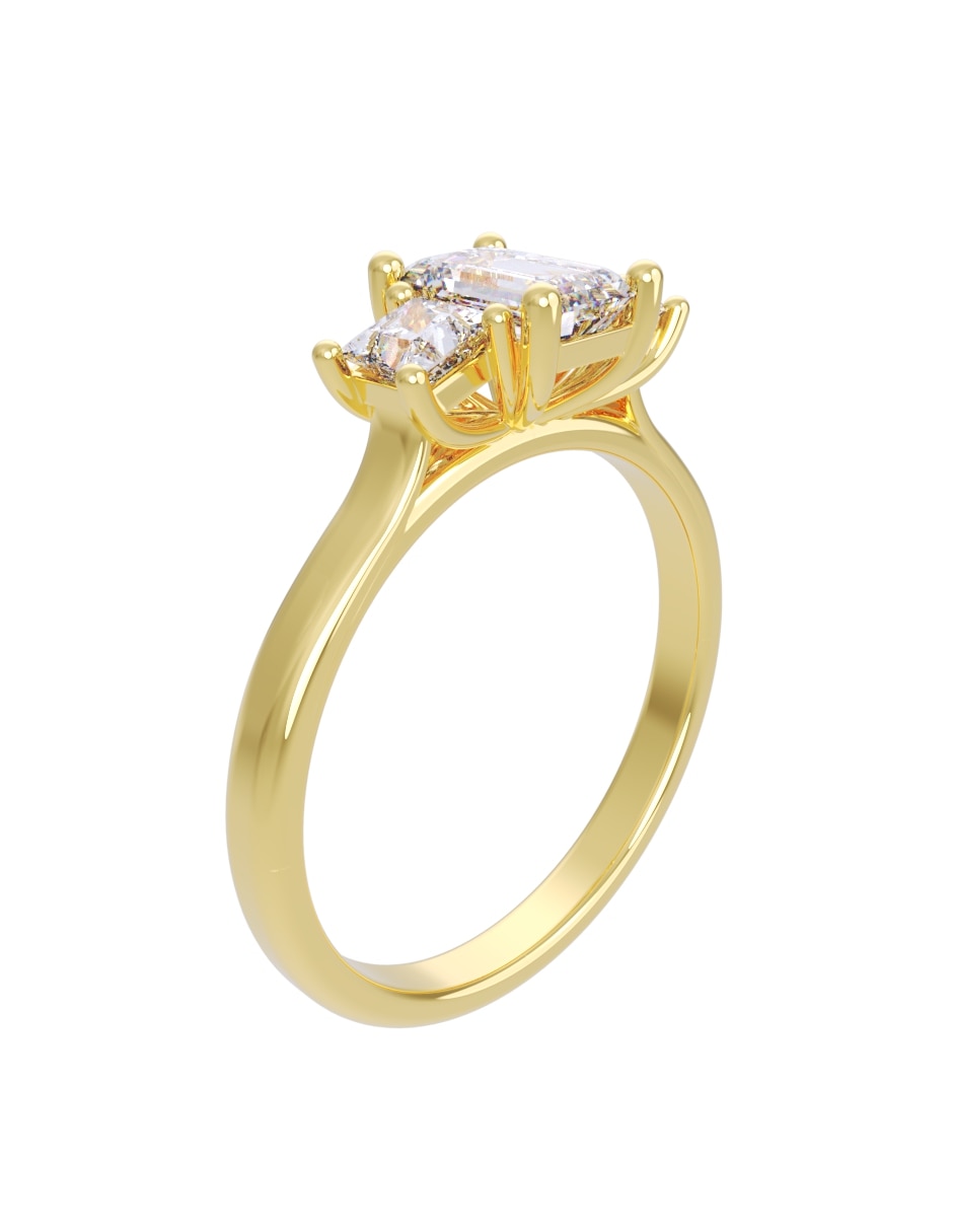 Anillo de compromiso de 14 k zirconia 3