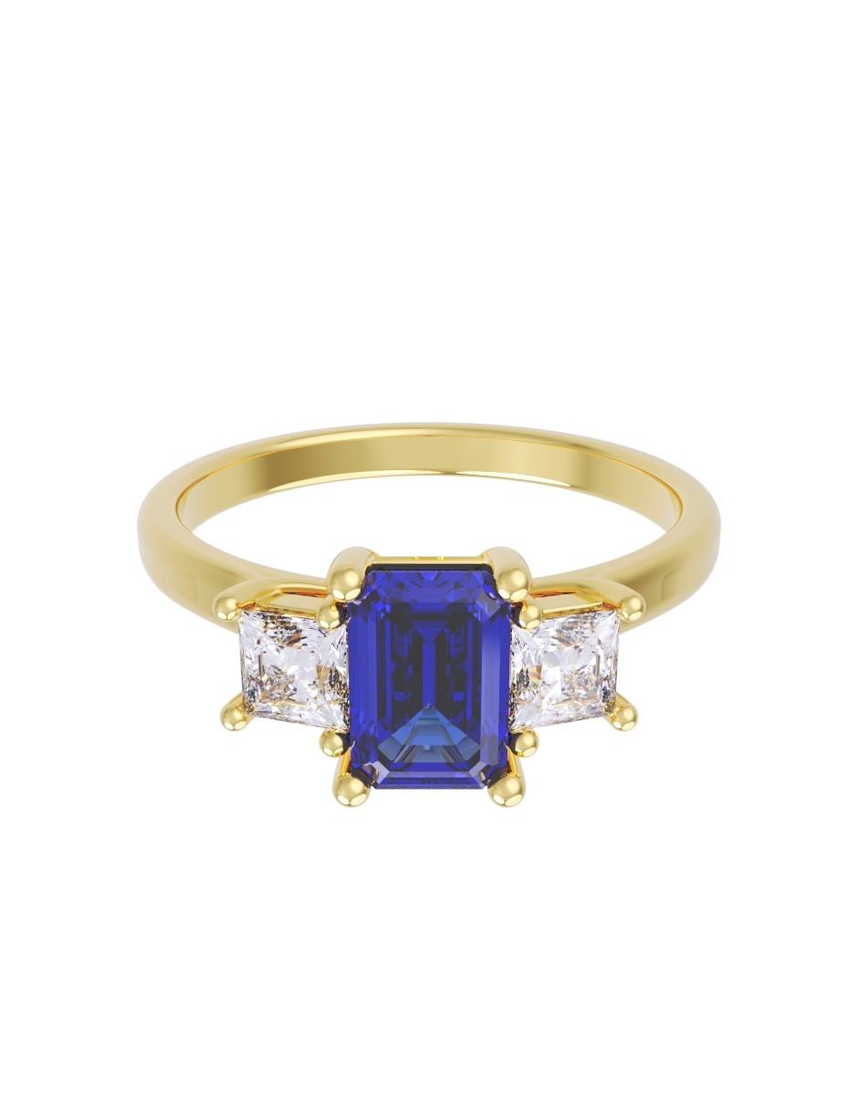 Anillo de compromiso de 14 k zirconia