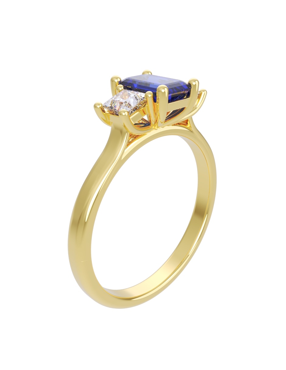 Anillo de compromiso de 14 k zirconia 3