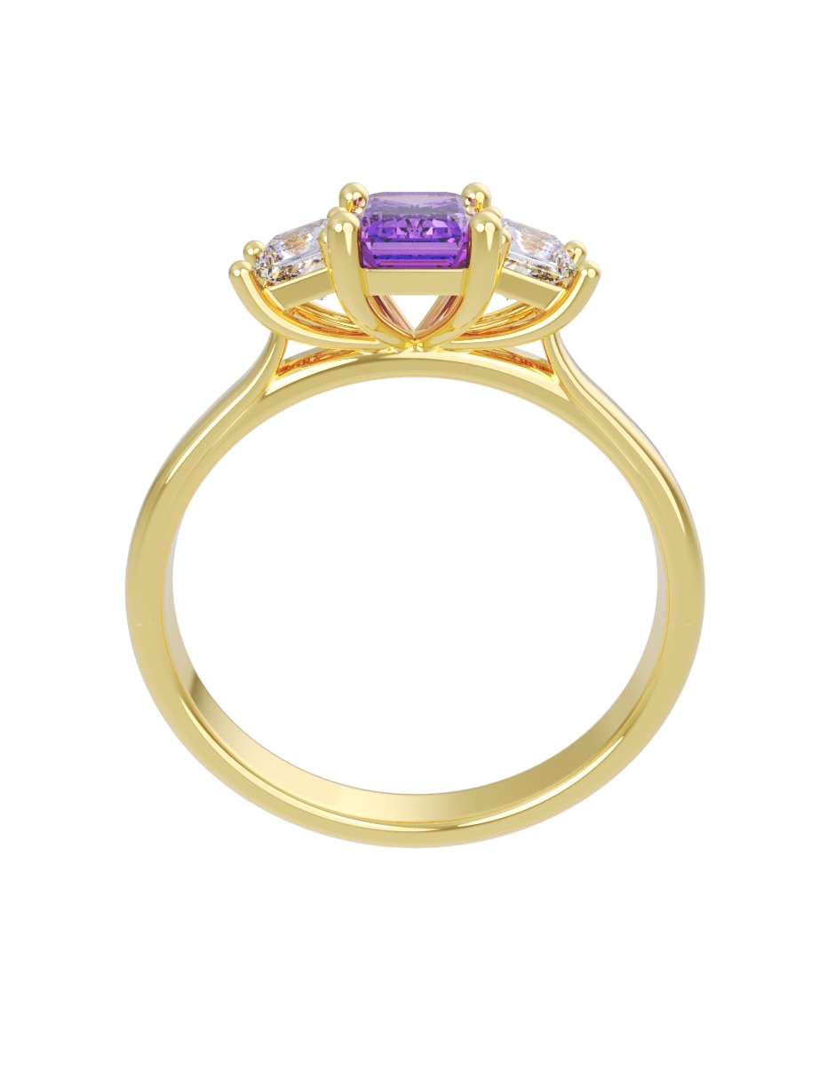 Anillo de compromiso de 14 k zirconia 4