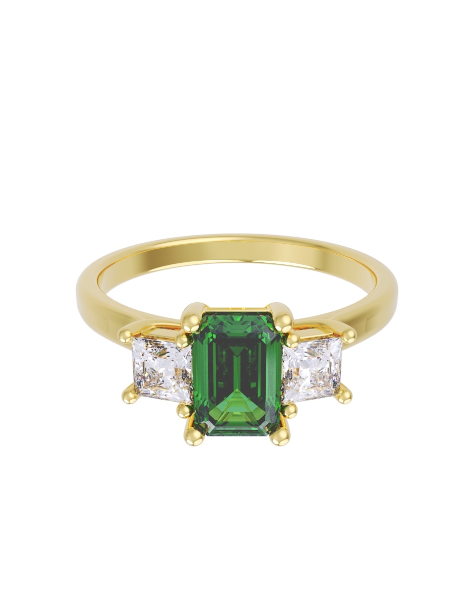 Anillo de compromiso de 14 k zirconia