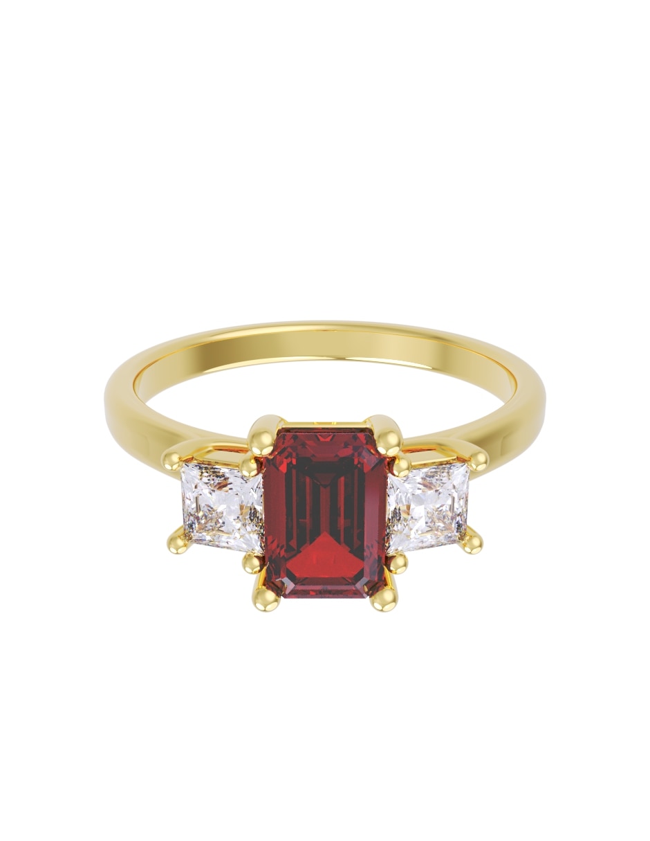 Anillo de compromiso de 14 k zirconia