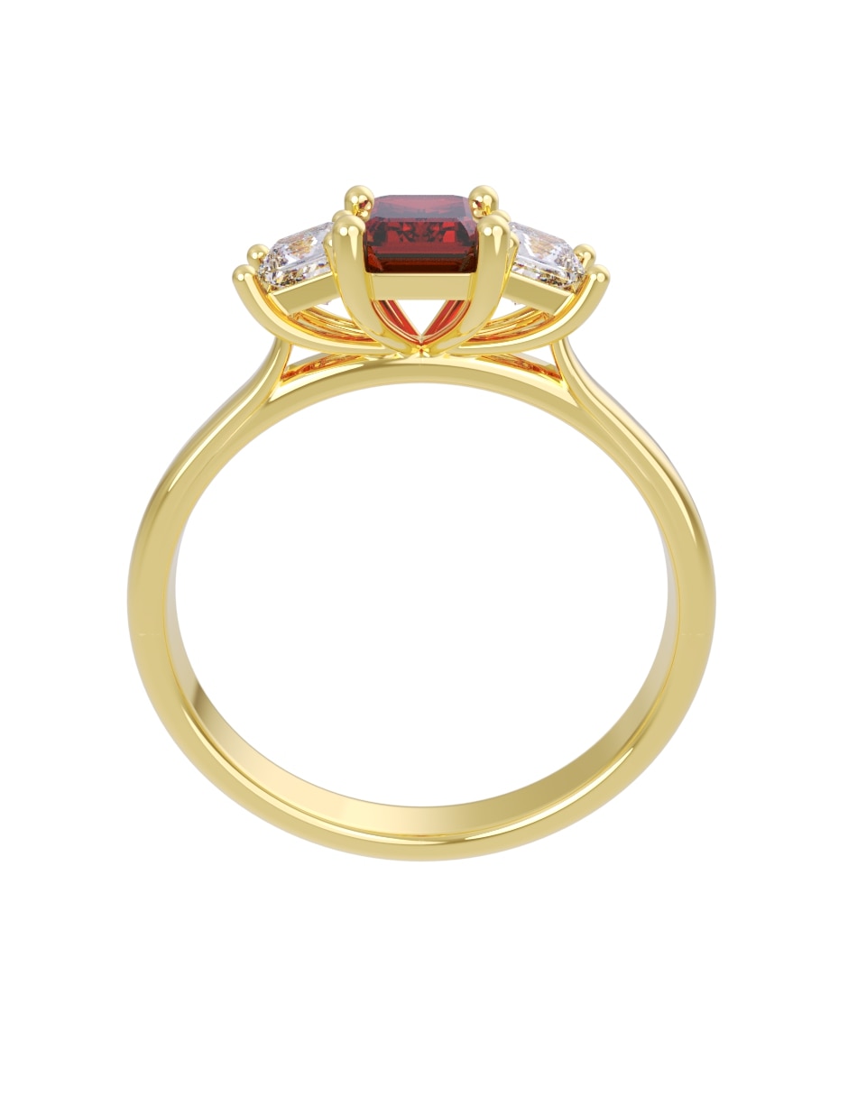 Anillo de compromiso de 14 k zirconia 4