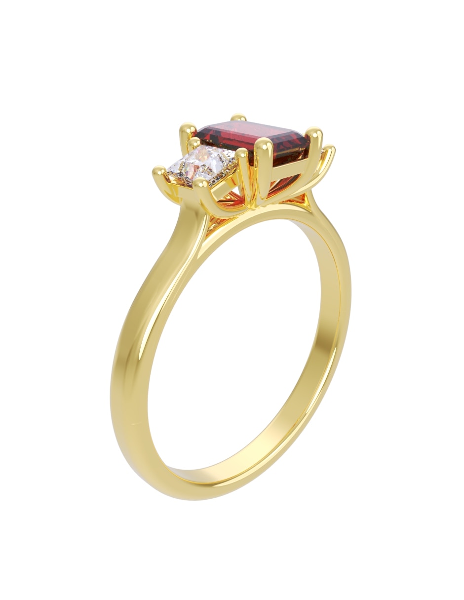 Anillo de compromiso de 14 k zirconia 3