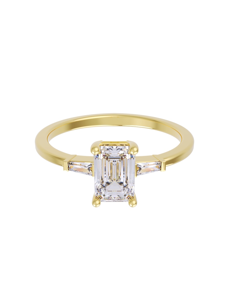 Anillo de compromiso de 14 k zirconia