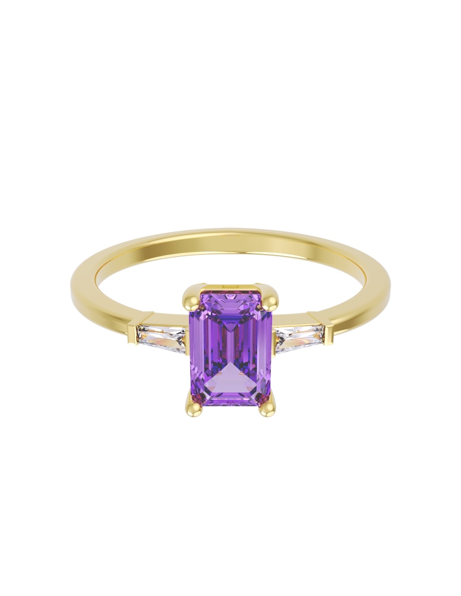 Anillo de compromiso de 14 k zirconia