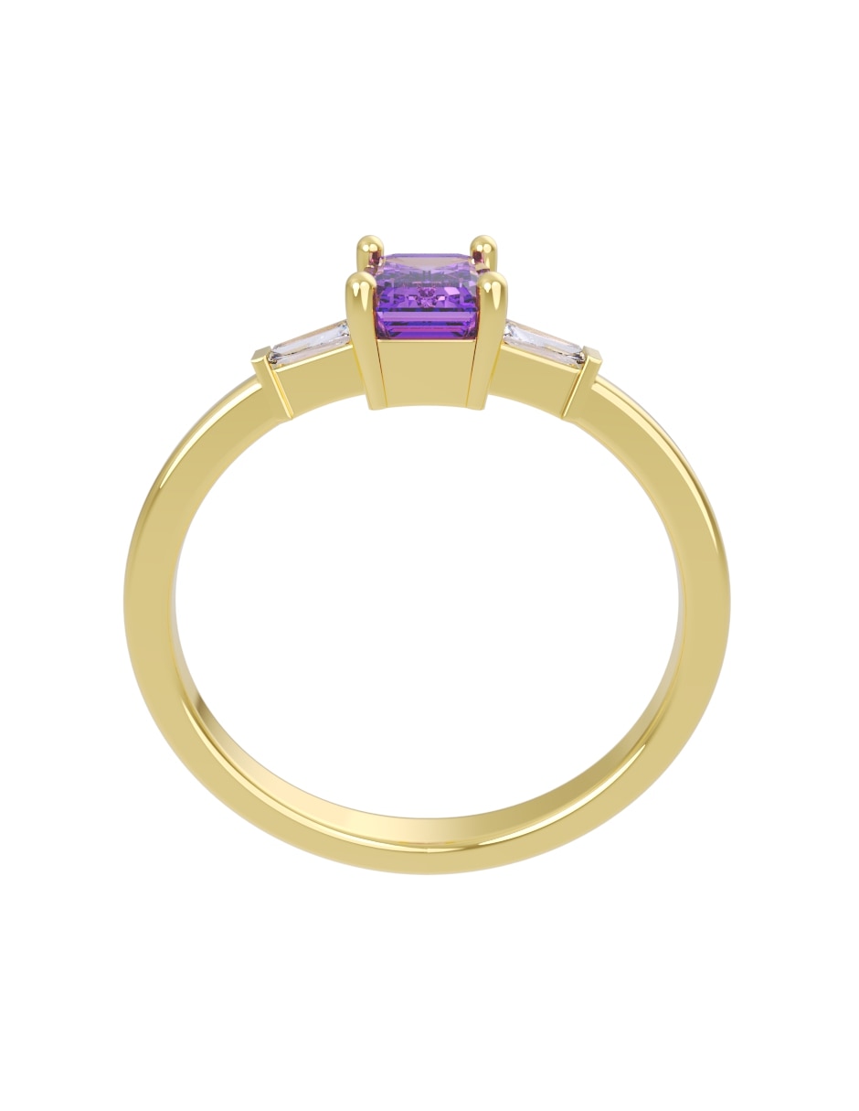 Anillo de compromiso de 14 k zirconia 4