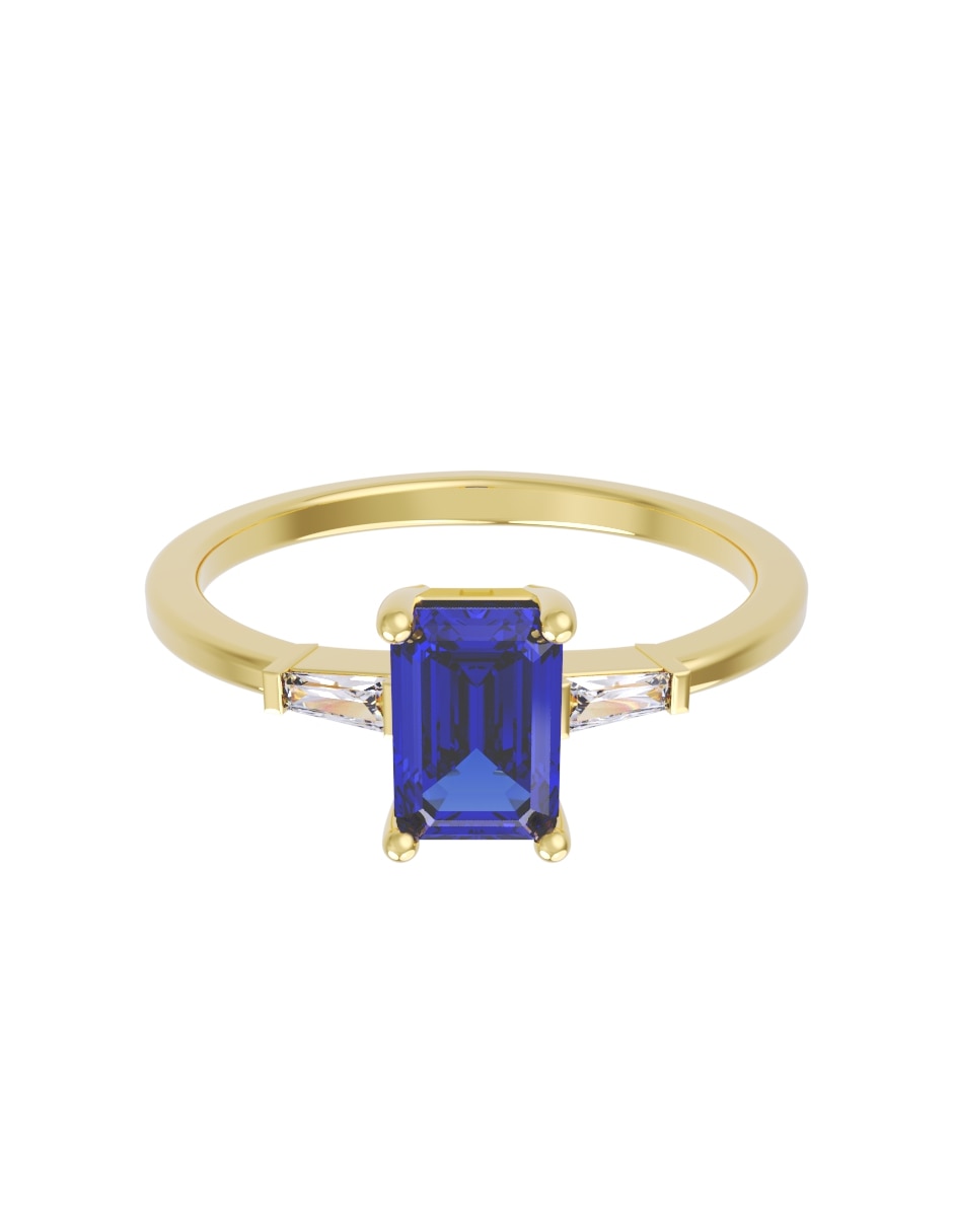 Anillo de compromiso de 14 k zirconia