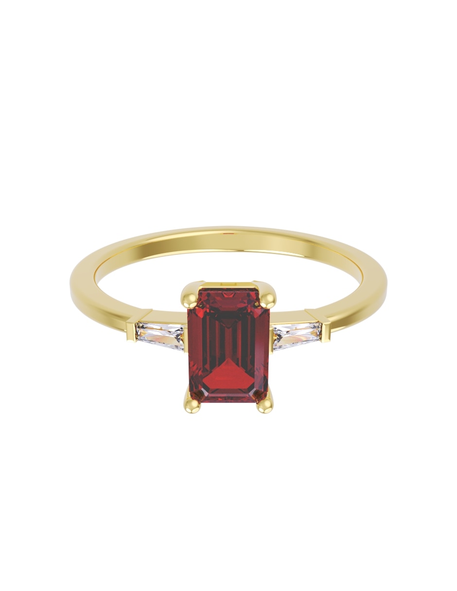Anillo de compromiso de 14 k zirconia
