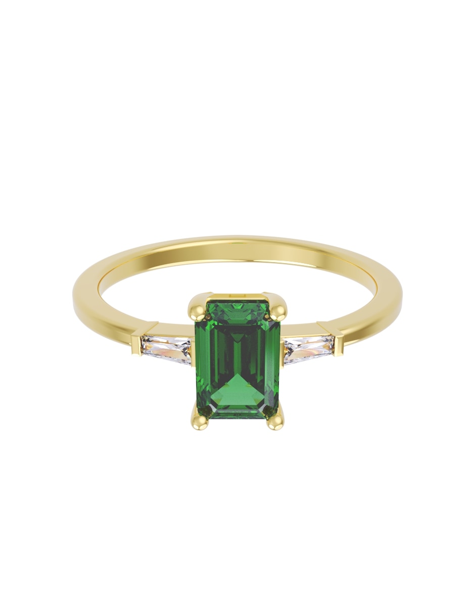 Anillo de compromiso de 14 k zirconia