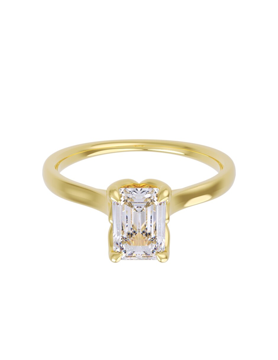 Anillo de compromiso de 14 k zirconia