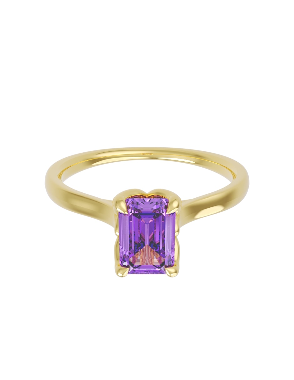Anillo de compromiso de 14 k zirconia