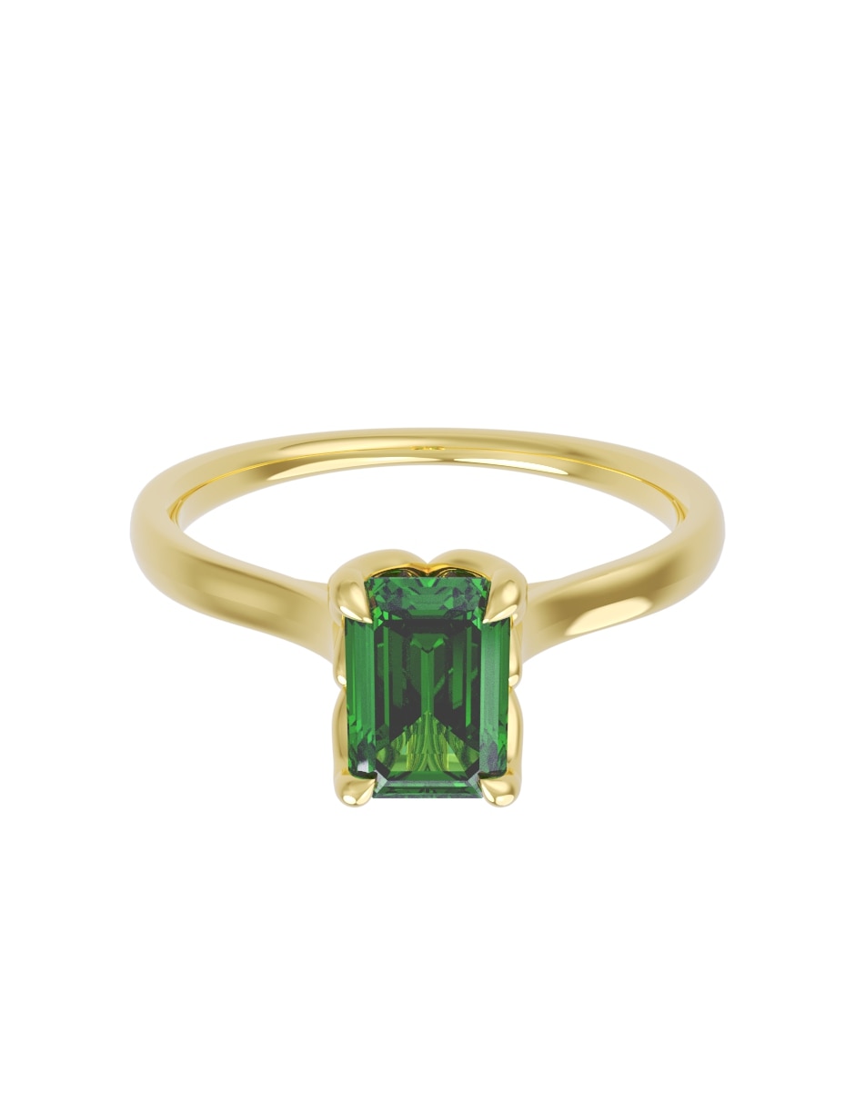 Anillo de compromiso de 14 k zirconia