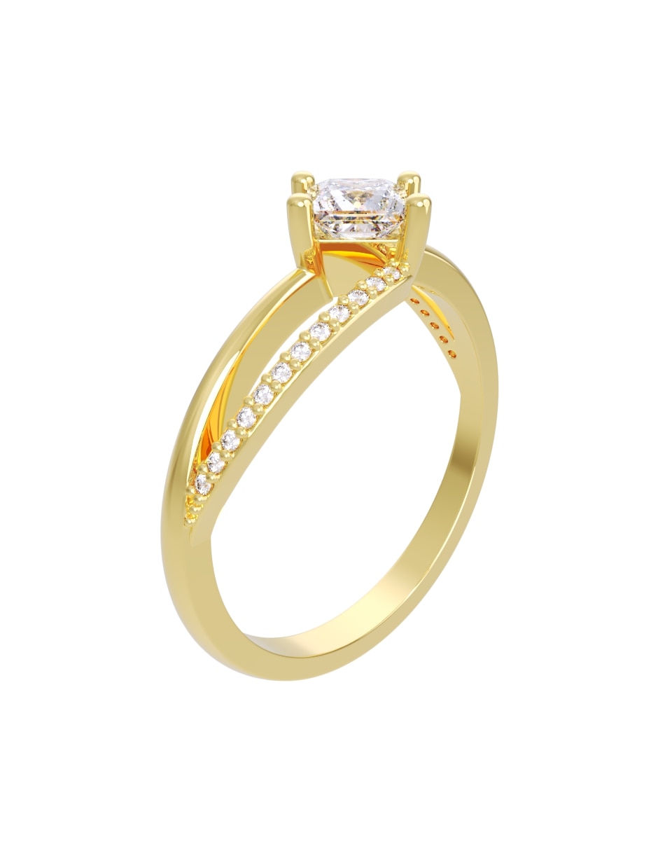 Anillo de compromiso de 14 k zirconia 3