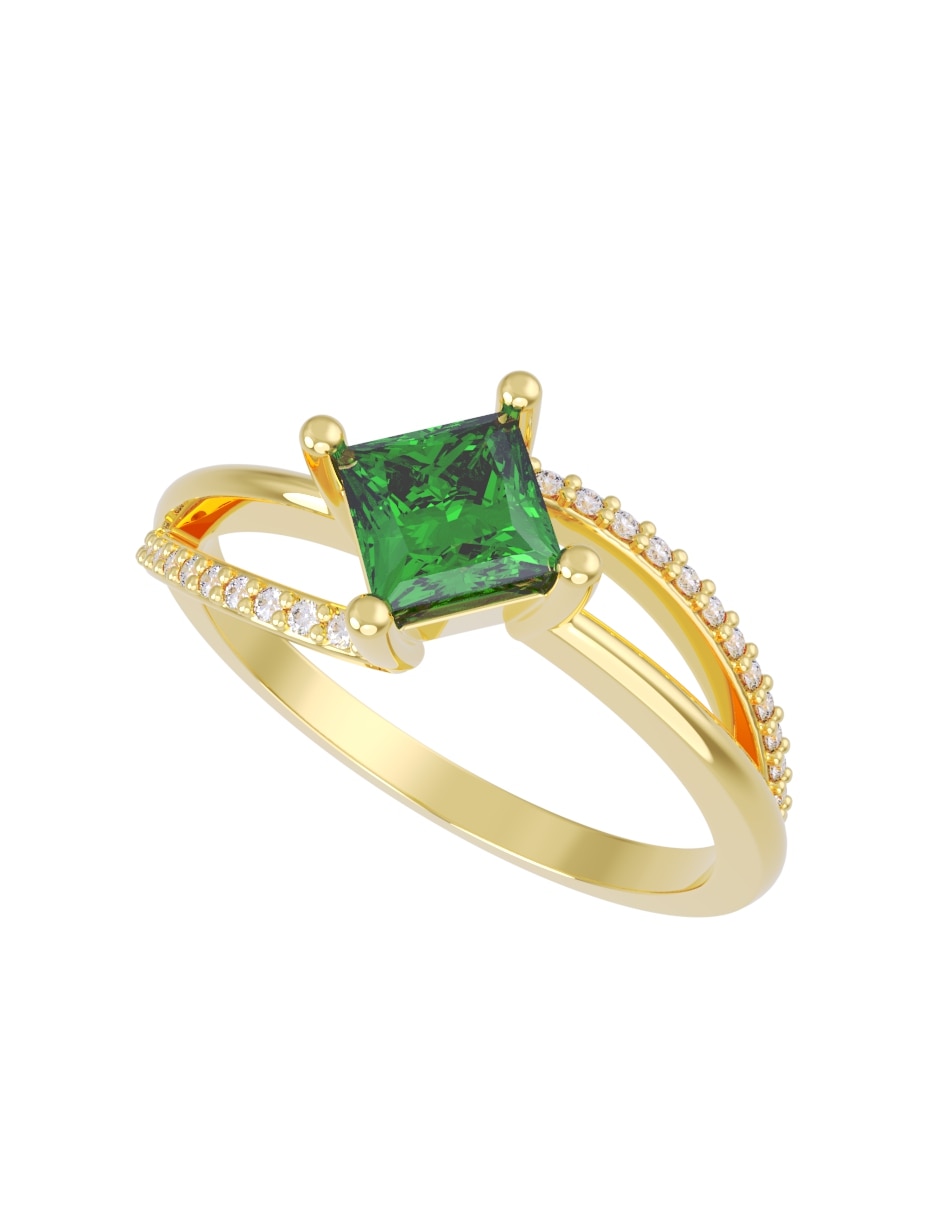 Anillo de compromiso de 14 k fonelli zirconia 2